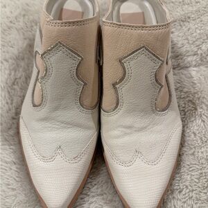 Dolce Vita White and Tan Ankle Booties